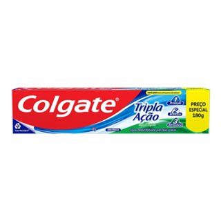 Creme Dental Colgate Tripla Ação Menta Original Leve 180g Pague 140g em Oferta na Shopee