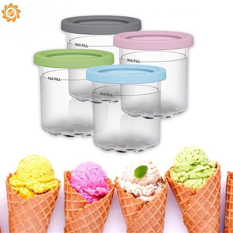 Garrafas De Armazenamento De Substituição De 4 Peças Para Máquina De Sorvete Ninja Creami NC299AMZ NC300s