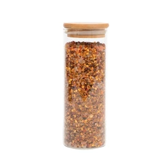Pote de vidro 450ml com tampa de bambu hermético redondo - Tüd