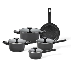 KIT 5 PANELAS DE INDUÇÃO COM ANTIADERENTE CERÂMICO MOU DE CHIA - OIKOS