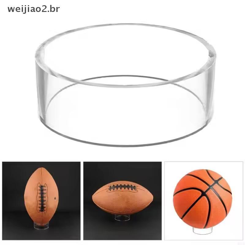 weijiao2 . BR Suporte De Bola De Acrílico Transparente Redondo Expositor Para Futebol Basquete Rugby