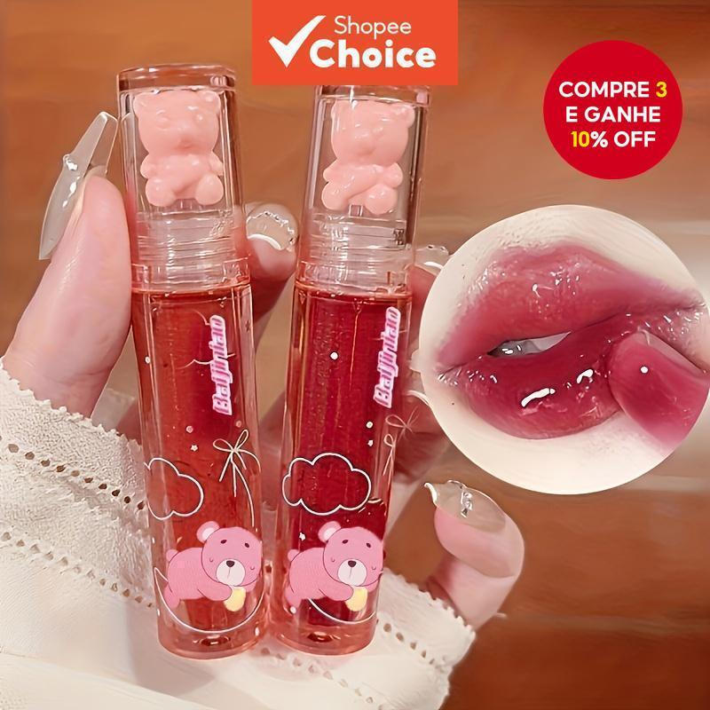 Batom Brilhante Barato com 6 Cores, Cristal, Tema Frozen Berry Bear YF9X
