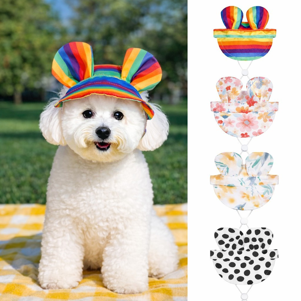 Chapéu De Sol Para Cachorro , Boné Fofo Com Viseira Animais De Estimação Orelhas De Coelho , Ajustável Ao Ar Livre , Ace