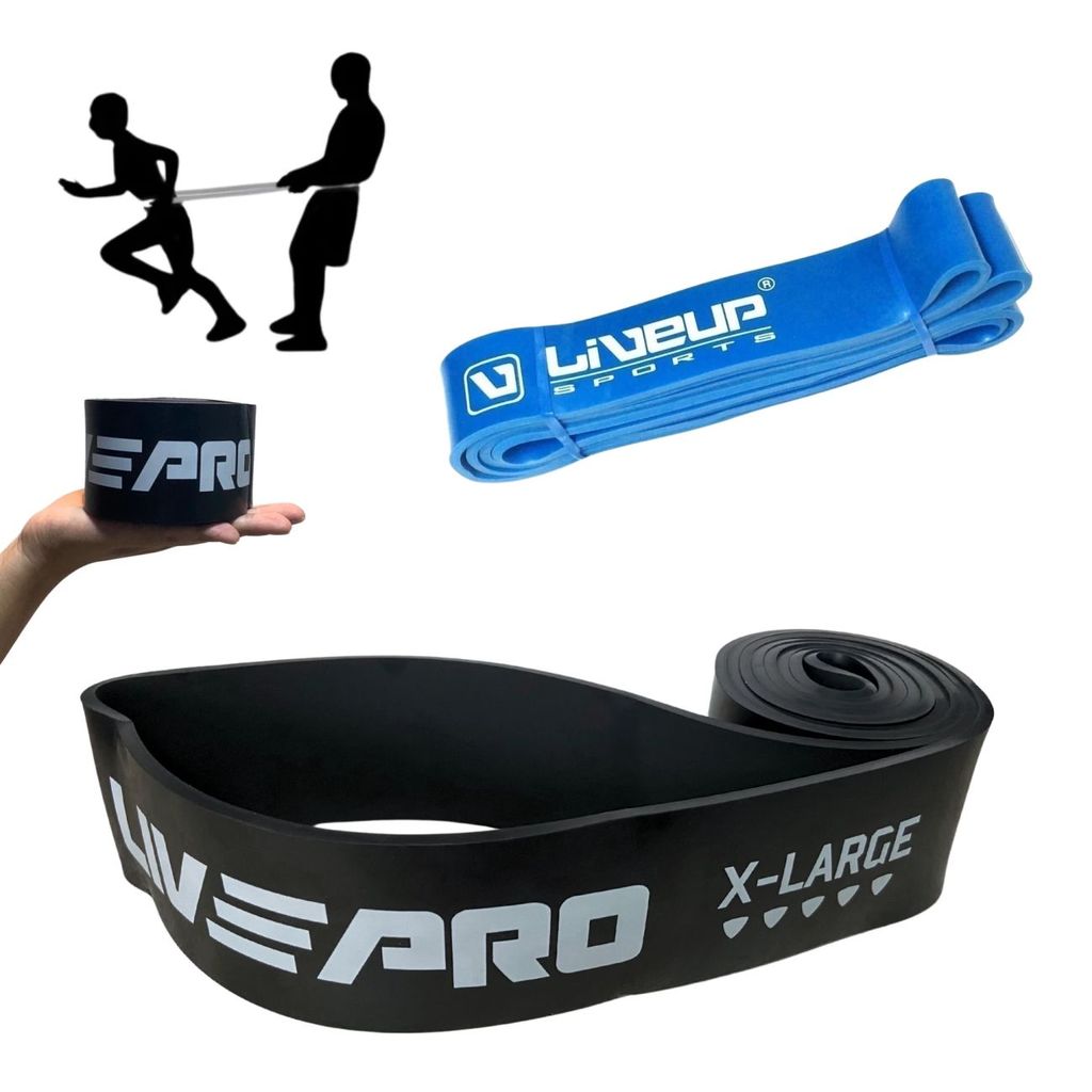 Kit 2 Faixa Elásticas Super Band Intensidade Forte e Super Forte para Exercícios Treino