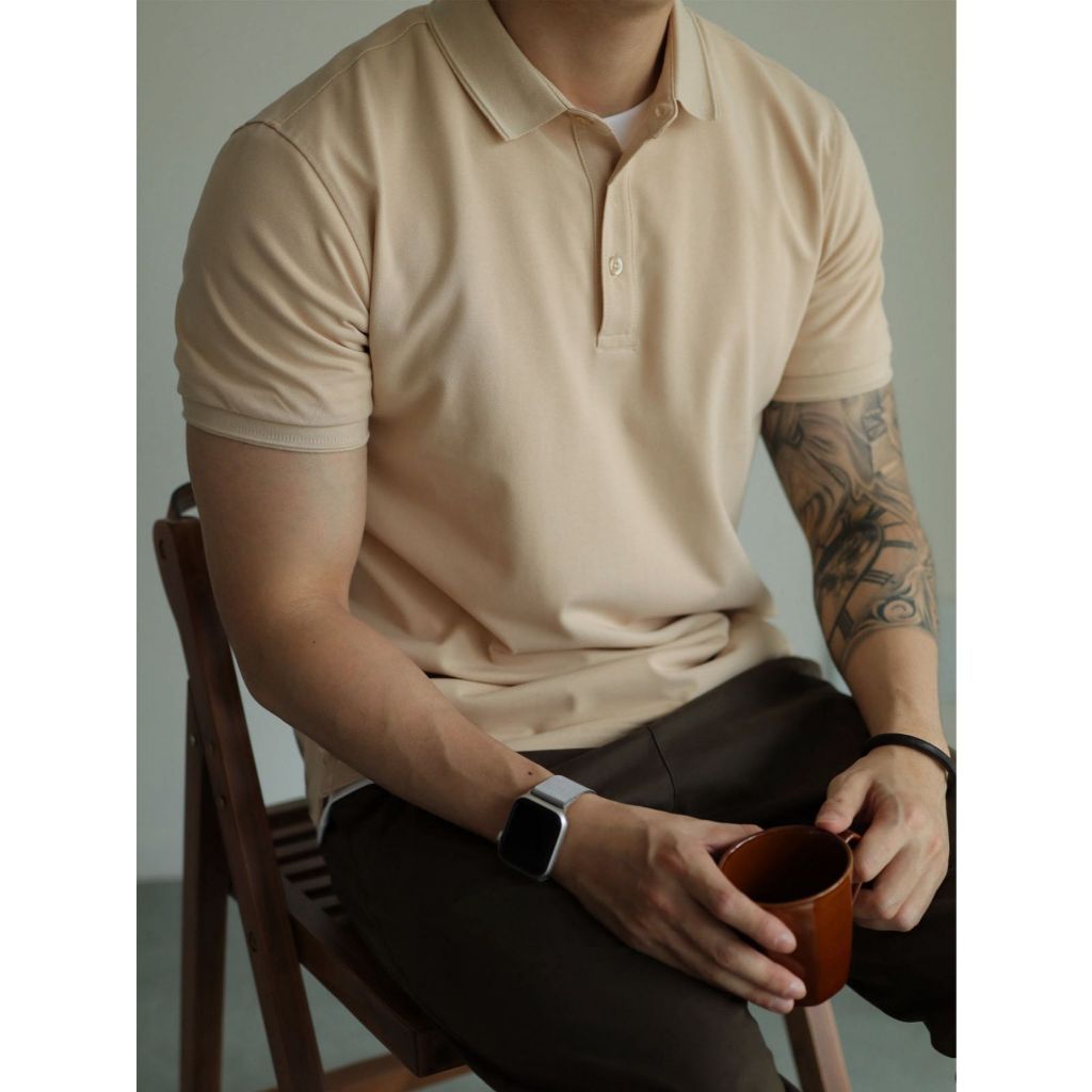 Camisa Polo Masculina Poliamida Premium Dry Fit Toque Frio Não Amarrota Tecido Tecnológico UV50+