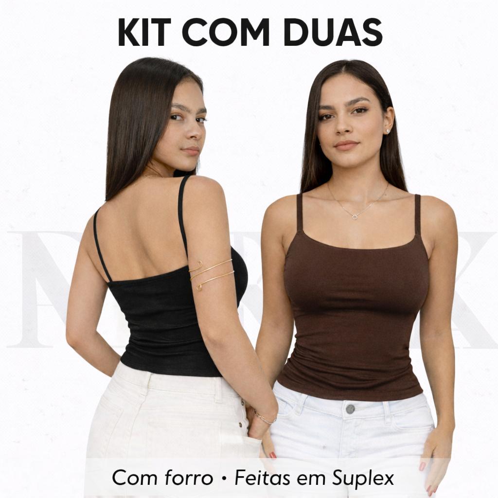 Regata Alcinha Feminina Cropped Suplex Forrada Ajuste Perfeito Moda Básica Versátil