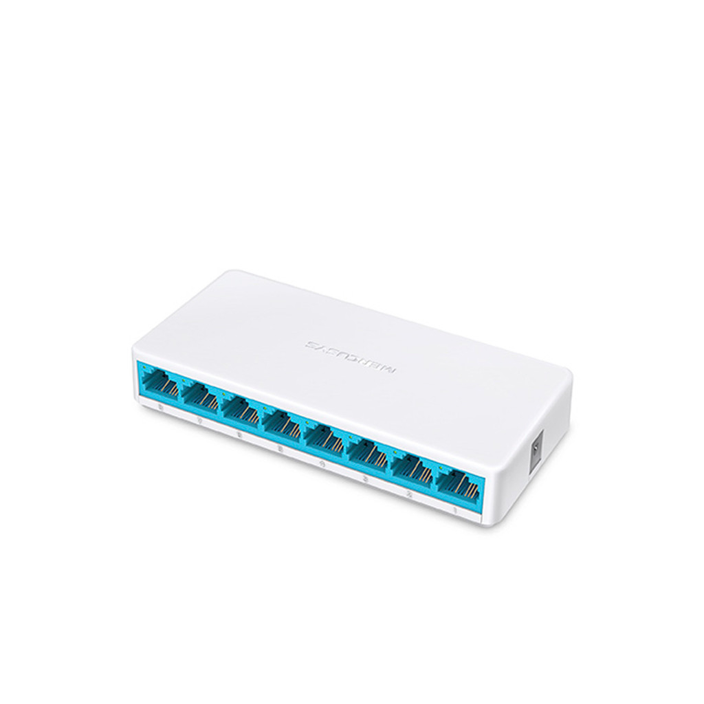 Switch de Mesa Ms108 Mercusys 8 Portas 10/100Mbps Configuração Plug and Play, basta plugar