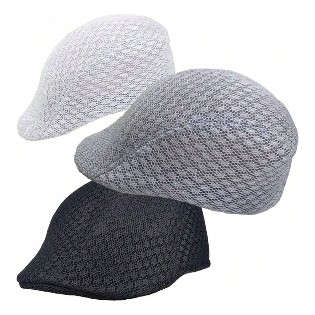 Boina Masculina Italiana Tecido Rede Respiravel Jornaleiro