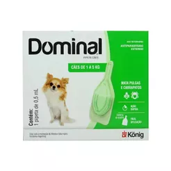 Dominal Pipeta Para Cães de 1 a 5Kg 1X Pipeta de 0,5ML