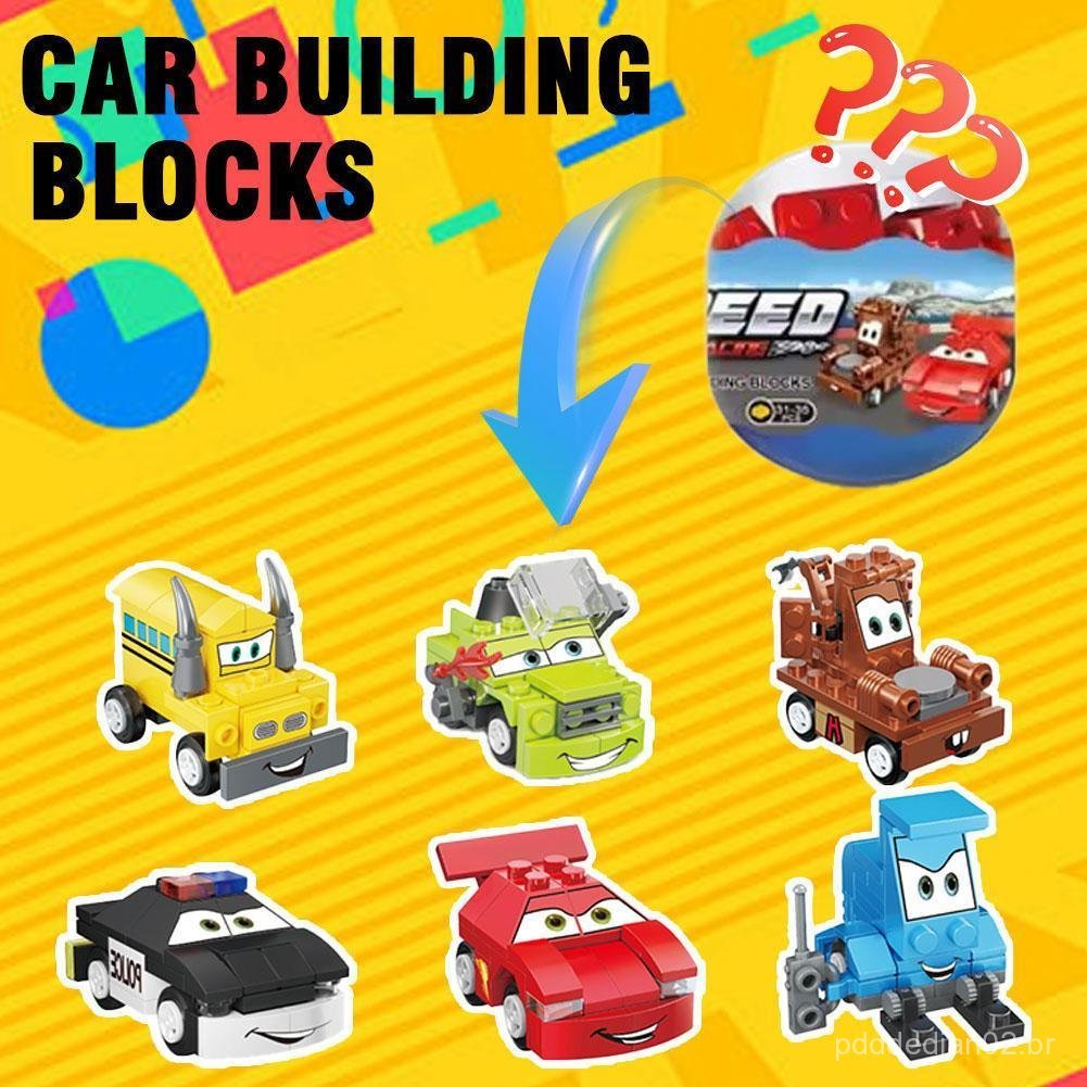 Coleção De Brinquedos De Carros Blocos De Construção Mini Brinquedo De Presente A5j9