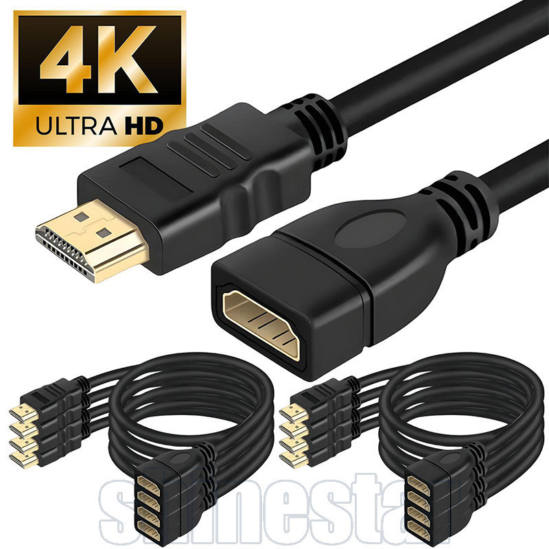 Cabo De Extensão Compatível Com HDMI 4K 2.0-Conector De Fio Extensível-Extensor Macho Para Fêmea-Cabos Estendidos De Tra