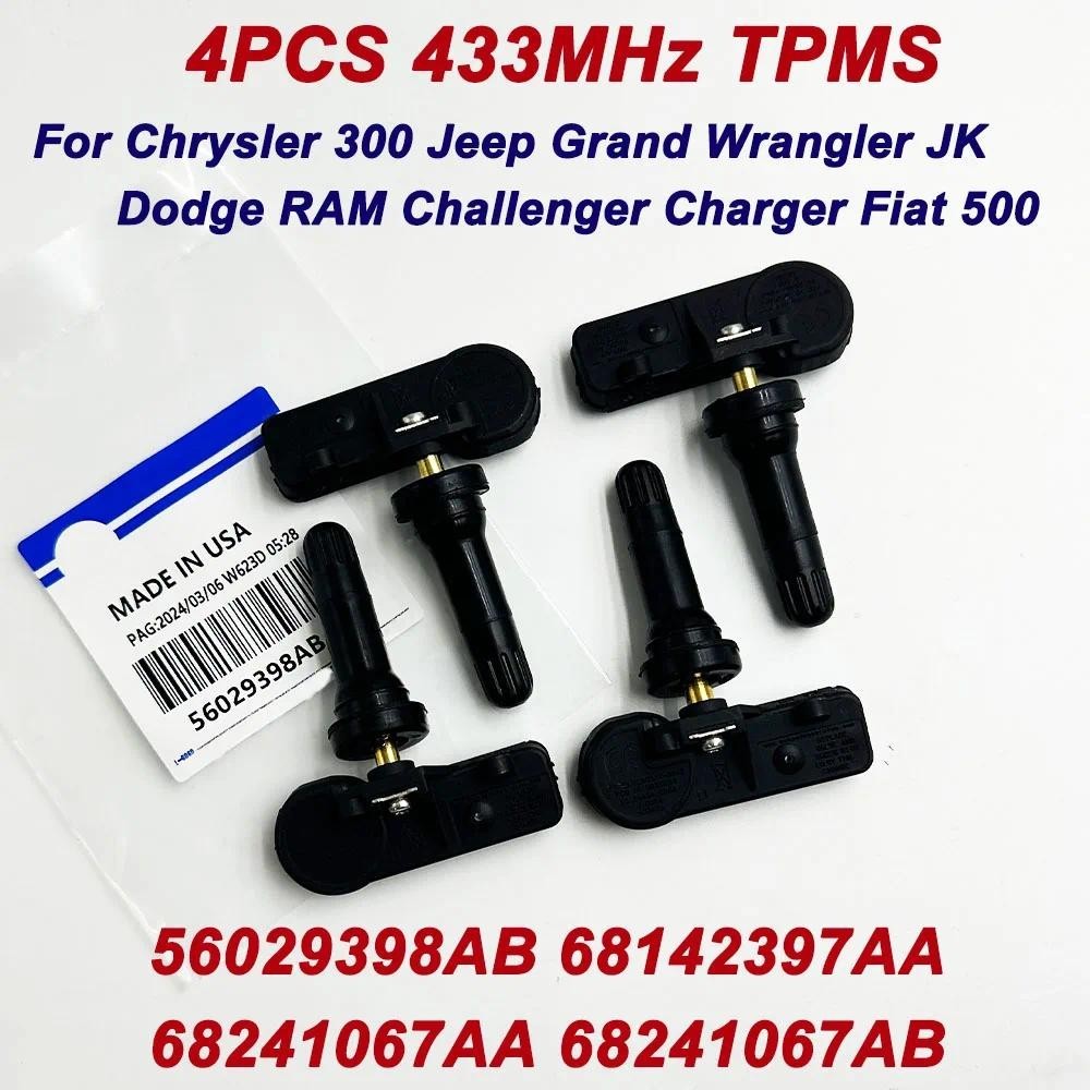 4pcs 56029398sensor De Pressão Dos Pneus Ab TPMS Para Jeep Wrangler Grand Cherokee Charger Dodge 68142397AA Aa 68241067A