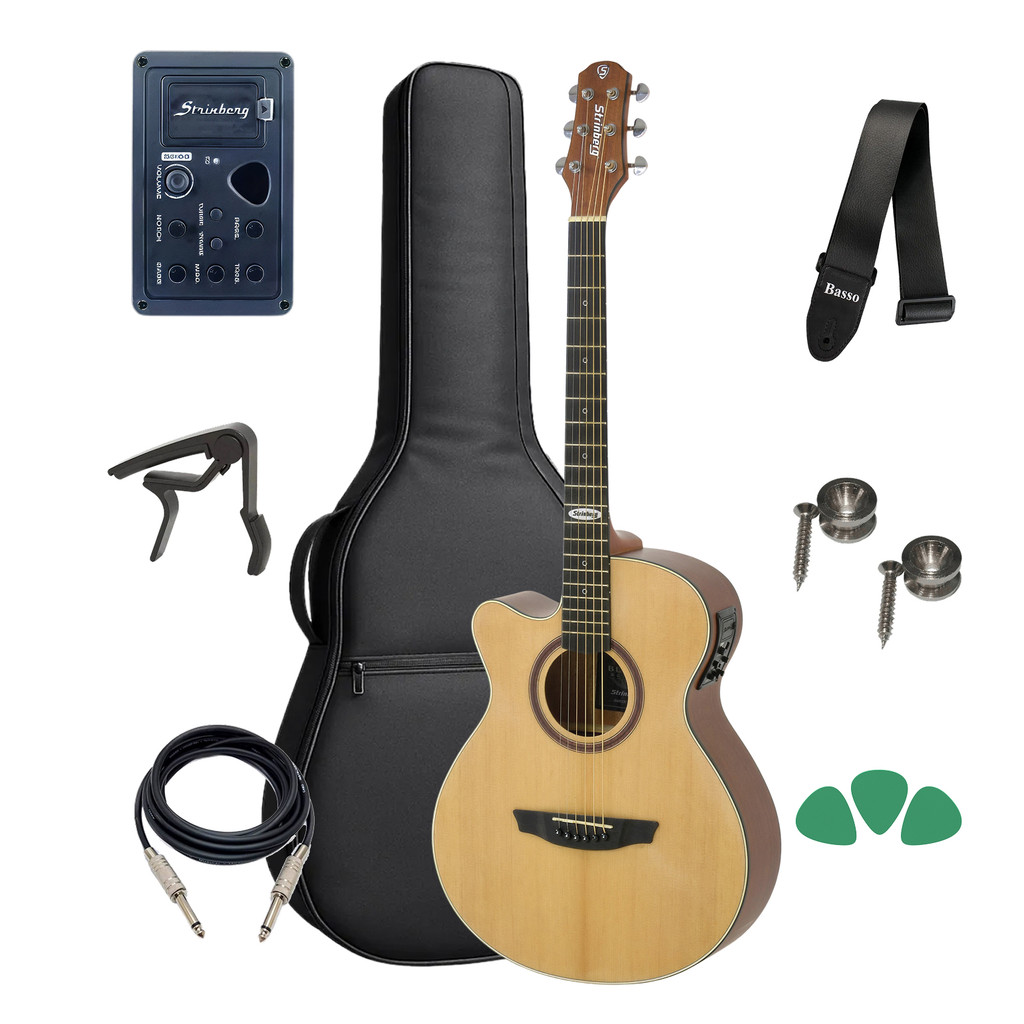 Violão Strinberg Sa200c Ns Canhoto Natural Capa Acessórios