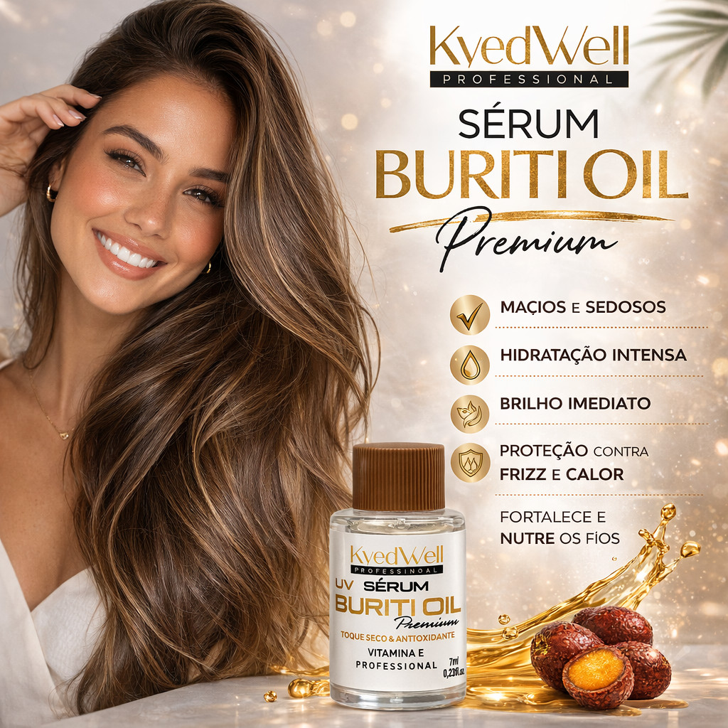 Óleo Reparador de Pontas Sérum Buriti Oil Premium 7ml KyedWell em Oferta na Shopee