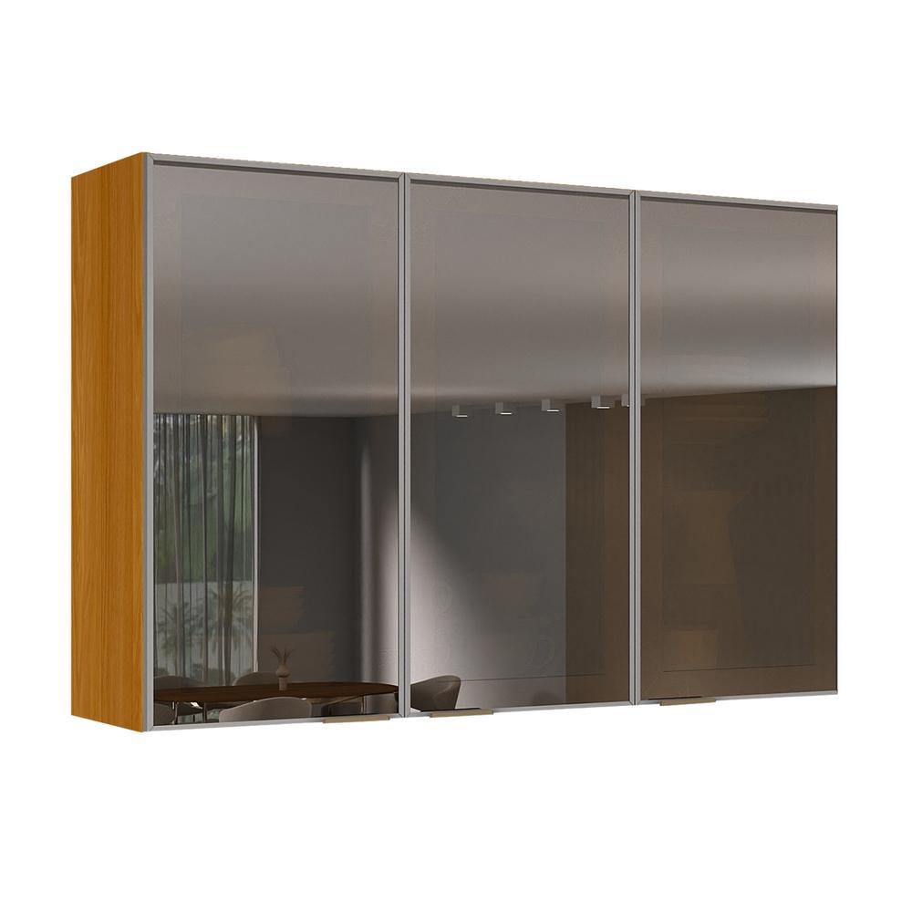 Armário Aéreo De Cozinha 100% MDF 3 Portas Reflecta 1,20m Lais