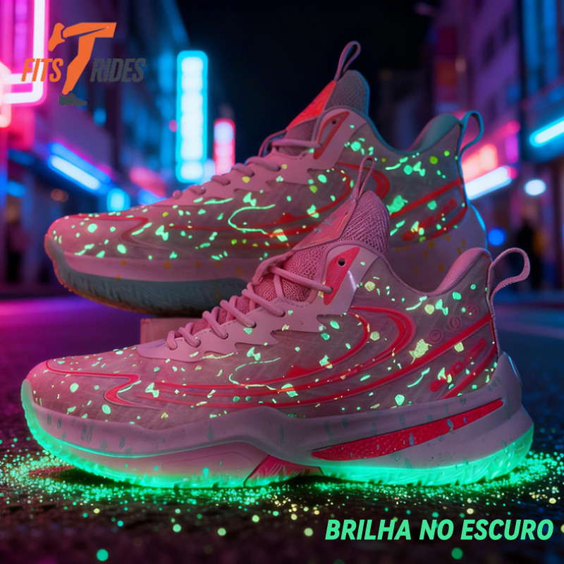 [Brilha no Escuro] Tênis de Basquete Profissional Edição Especial Glow Antiderrapante Amortecimento Reforçado 2026