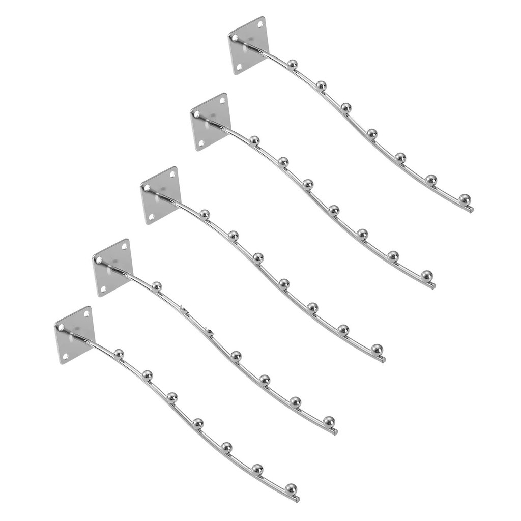 Kit 5, 10, 15 Cabideiro Arara Rt Curvo Cromado De Parede 25cm