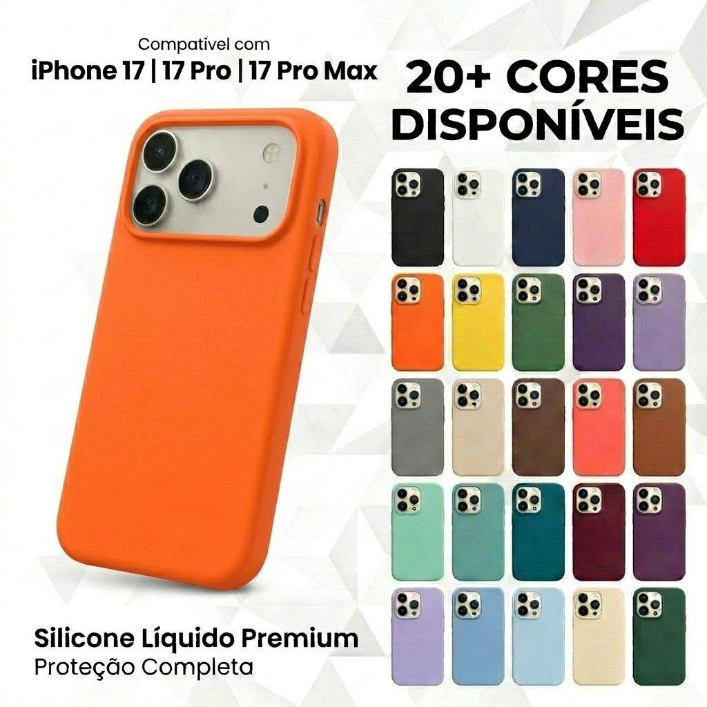 Capa Capinha Silicone Aveludada Compatível Com iPhone 17 / 17 Pro / 17 Pro Max Premium Luxo em Oferta na Shopee