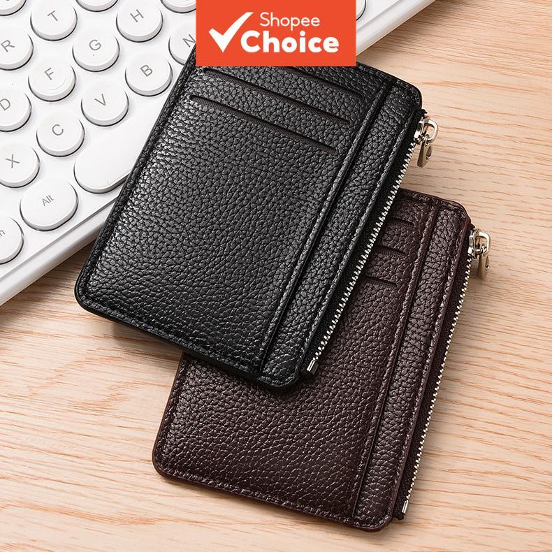 Porta-Cartões Unissex Com Padrão De Lichia – Carteira Fina Zíper E Compartimentos Para Vários De Grande Capacidade Moeda
