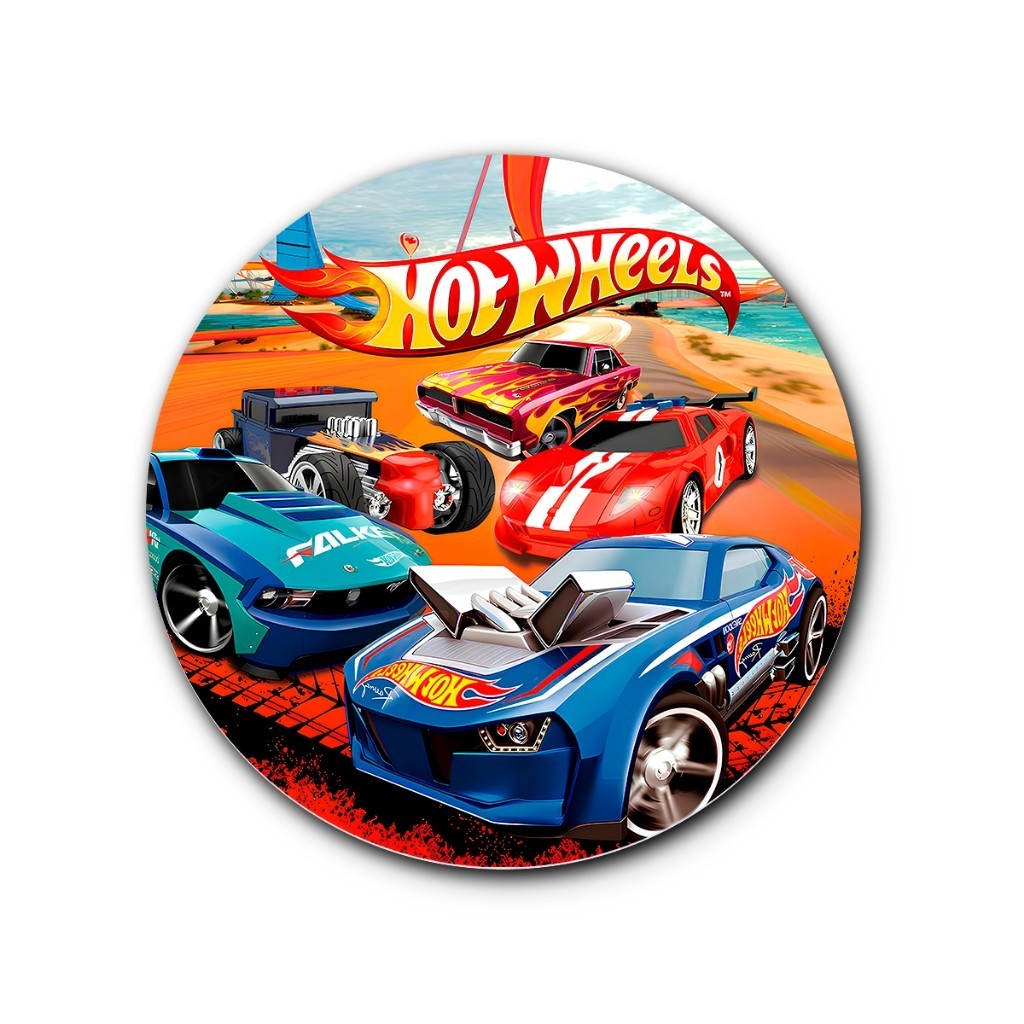 Capa Mini Painel Redondo Tema Carro Corrida Menino Veste Facil Decoração Rapida