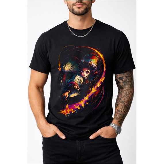 Camisa Preta em Poliéster Estampa Halftone Jovem e Divertida