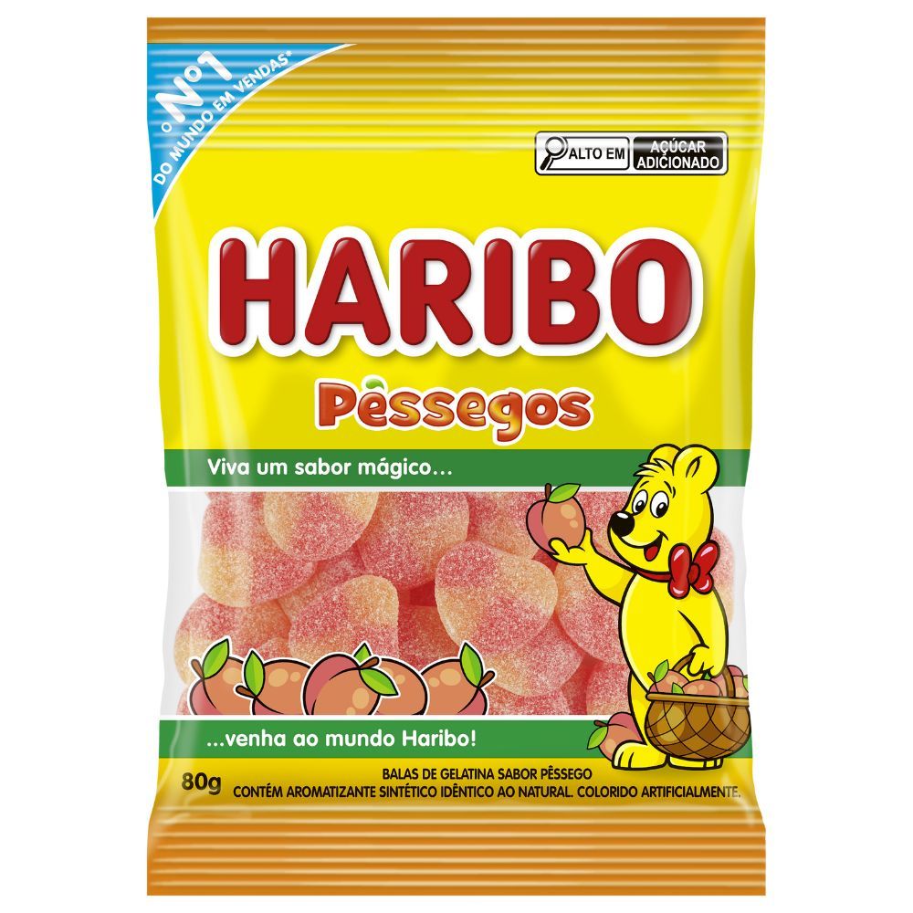 Balas Gel Haribo Pêssegos 80g
