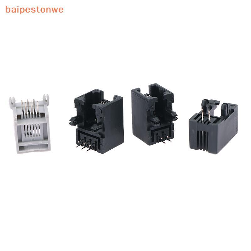 [baipestonwe] 10 Pcs RJ11 Telefone Soet Pino Curvo 95001 4P4C 6P6C 6P4C Fêmea Ja Pcb Conector
