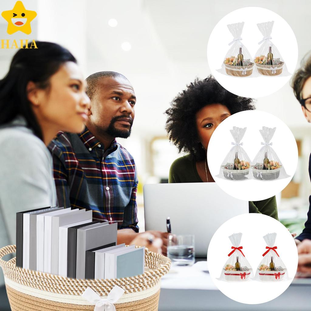 Cesta De Presente Tecida , Corda De Algodão Vazia , Com Fita , Gravata Borboleta E Bolsa Para Decoração De Casa (14.57 x