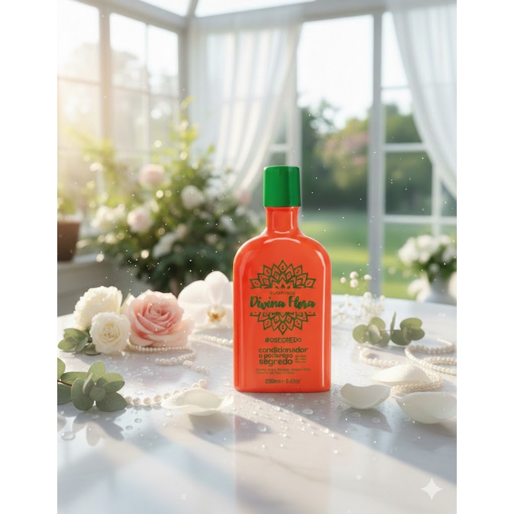 Condicionador Poderoso Segredo Divina Flora 250ml – Hidratação e Maciez para os Cabelos
