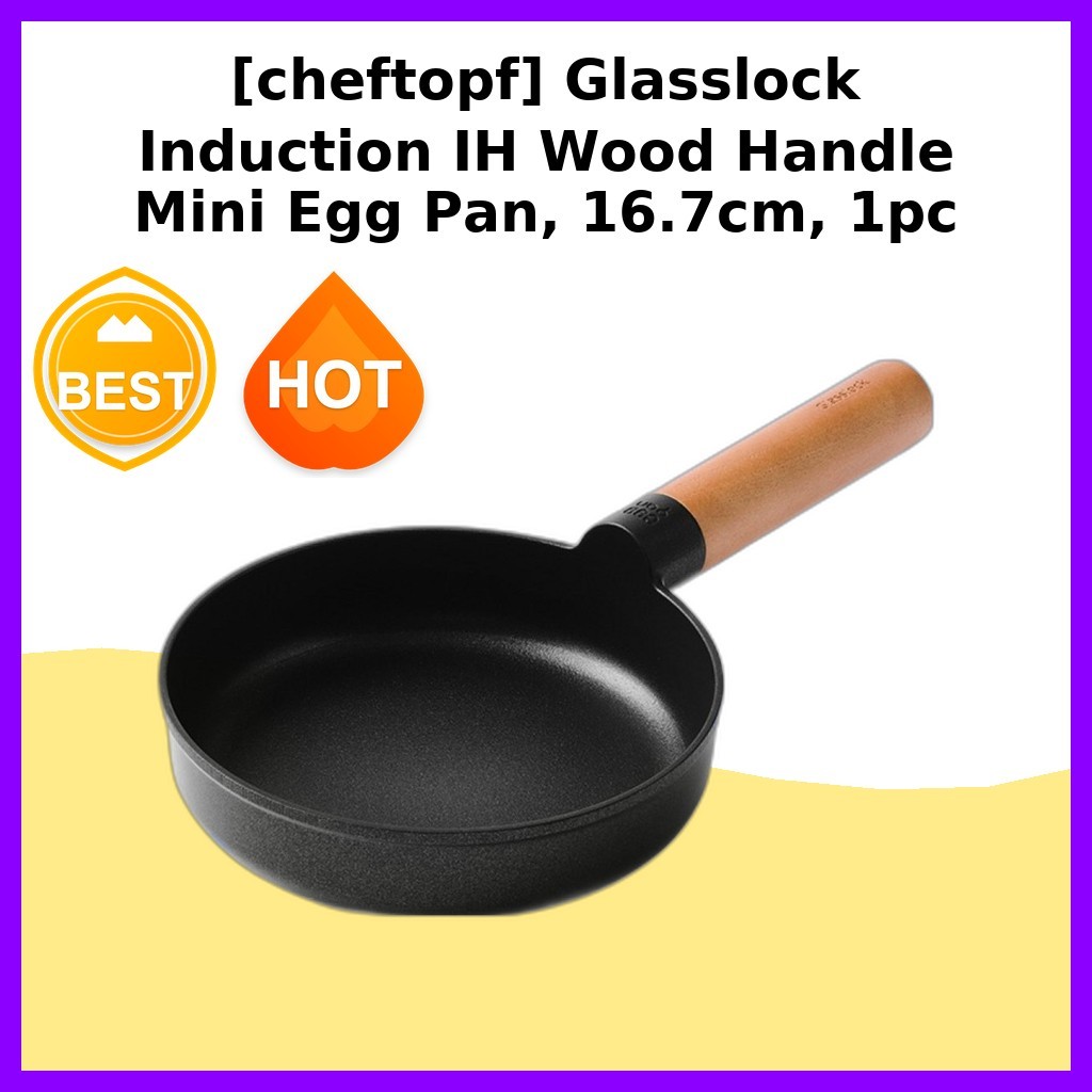 [cheftopf] Mini Forma De Ovo Com Cabo De Madeira IH Por Indução Glasslock , 16.7 Cm , 1 Unidade/Panela Coreana Da mirash