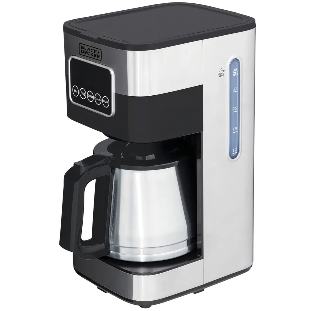 Cafeteira Elétrica Black+ Decker Gourmand Gris CM350G - Programável - Jarra Inox - Painel Digital - Filtro Permanente