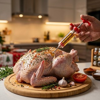 Seringa Injetora de Tempero 30ml Aço Inox para Carne Frango Churrasco Peru Cozinha Gourmet em Oferta na Shopee