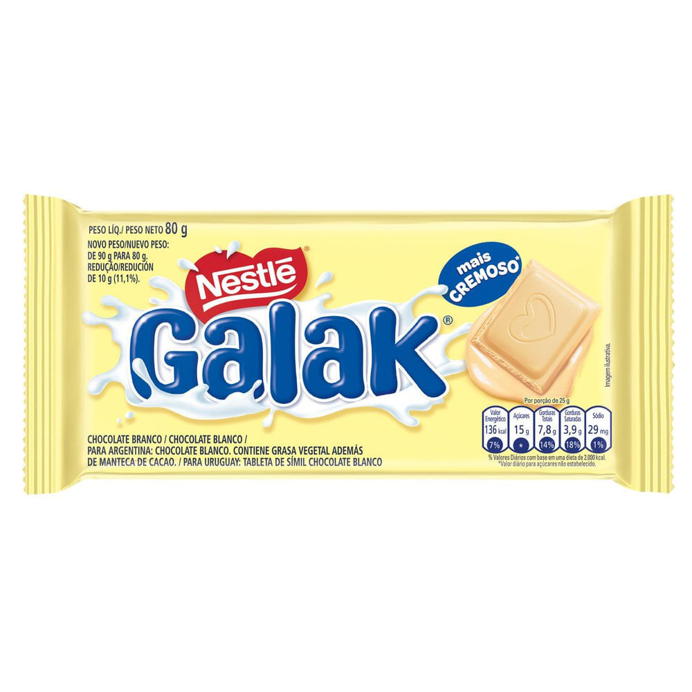 Chocolate Branco Nestlé Galak 80g em Oferta na Shopee