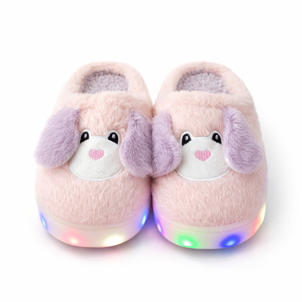Pantufa LED Macia Cachorrinho Chinelo Infantil Inverno ST-F602