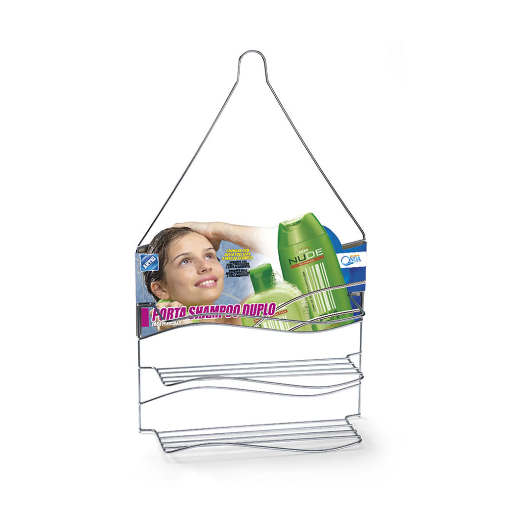 Porta Shampoo Arthi Onda Cromado Prata