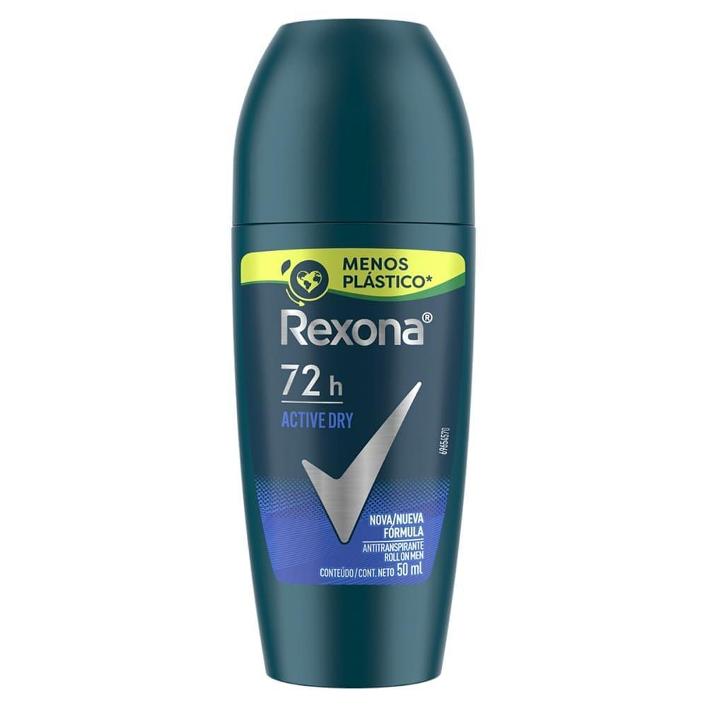 DESODORANTE REXONA MASCULINO ROLL ON ACTIVE DRY 50ML