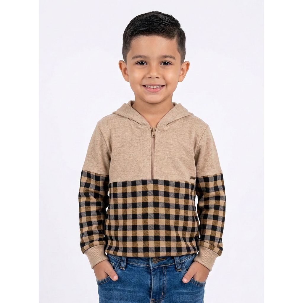 Blusão Menino Moletom Felpado e Flanela com Capuz Quentinho