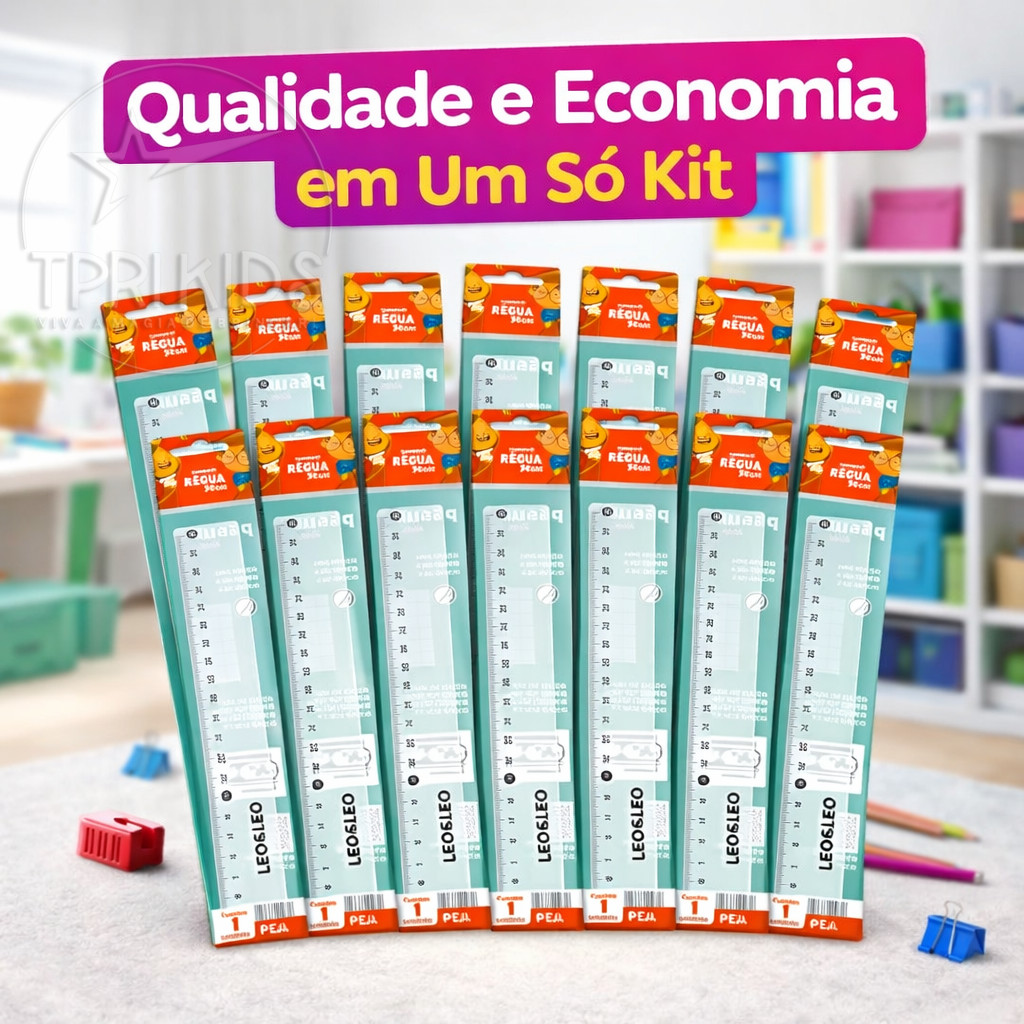 Detalhes do Kit 6 a 25 Réguas Escolares 30cm Transparente Cristal Acrílico Papelaria Material Escritório Medida