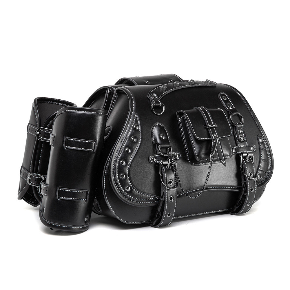 ((1 par) Bolsa para assento traseiro de grande capacidade para motocicleta com bolsa para garrafa de água Bolsa traseira