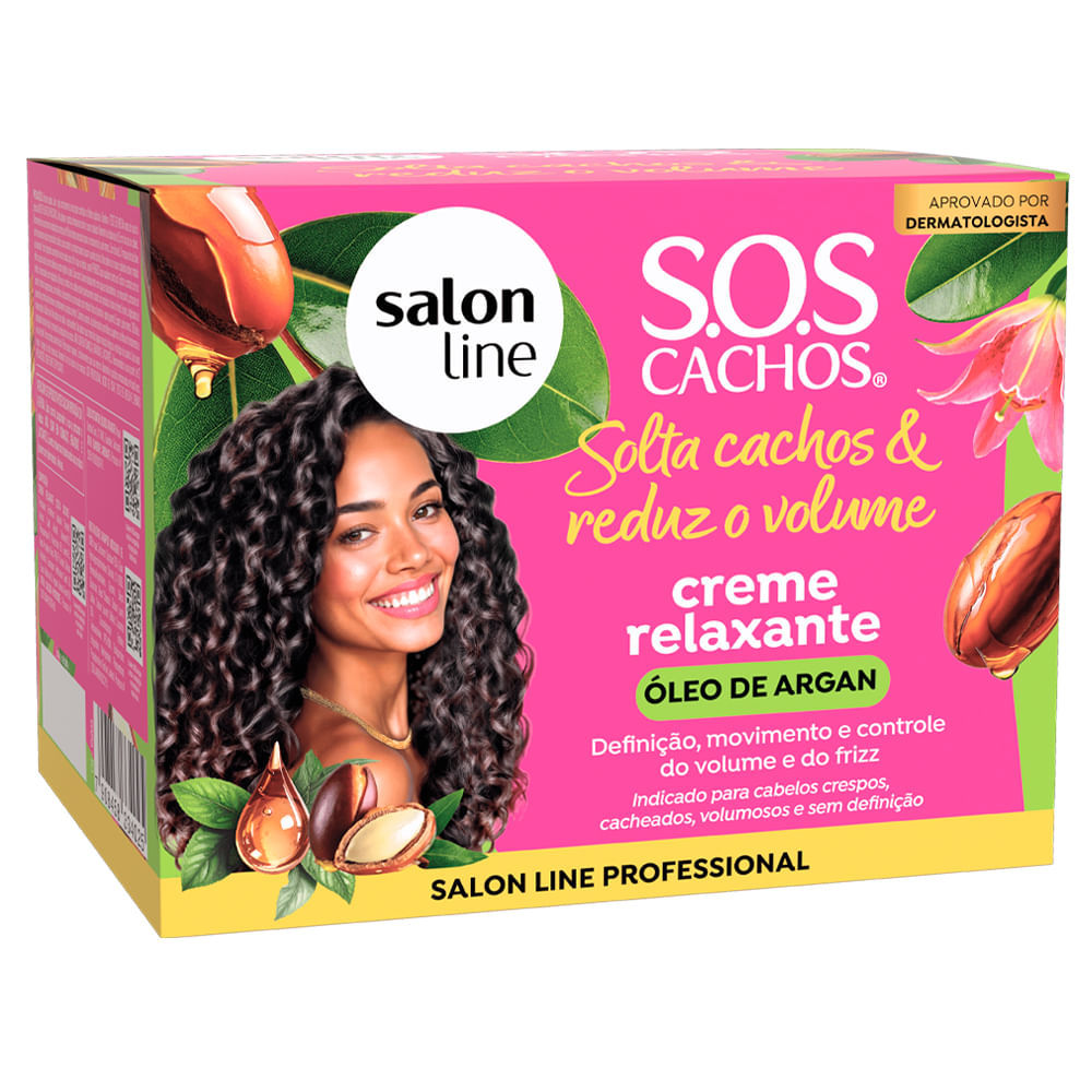 Creme Relaxante Salon LIne SOS Cachos & Reduz Volume 200g em Oferta na Shopee