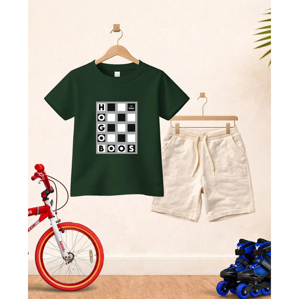 Camiseta Short Conjunto Algodão Infantil Casual Verão Hb Conjunto De Bermuda Juvenil Conjunto De Bermuda Juvenil