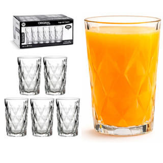 Jogo de Copos de Vidro 400ml Linha Diamante 6 unidades em Oferta na Shopee