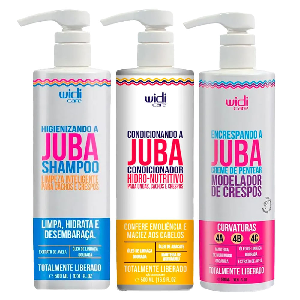 Kit Shampoo + Condicionador + Creme De Pentear Widi Care Encrespando a Juba