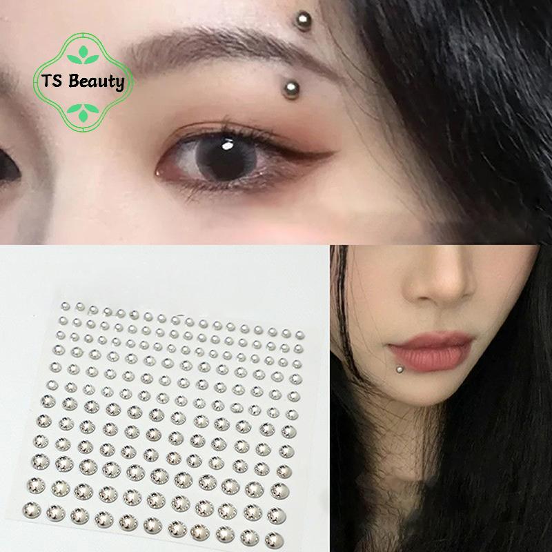TS Moda Adesivo Falso Nariz Parafuso Prisioneiro Auto Strass Não Piercing Olho Orelha Rosto Corpo Jóias Para Mulher Cris