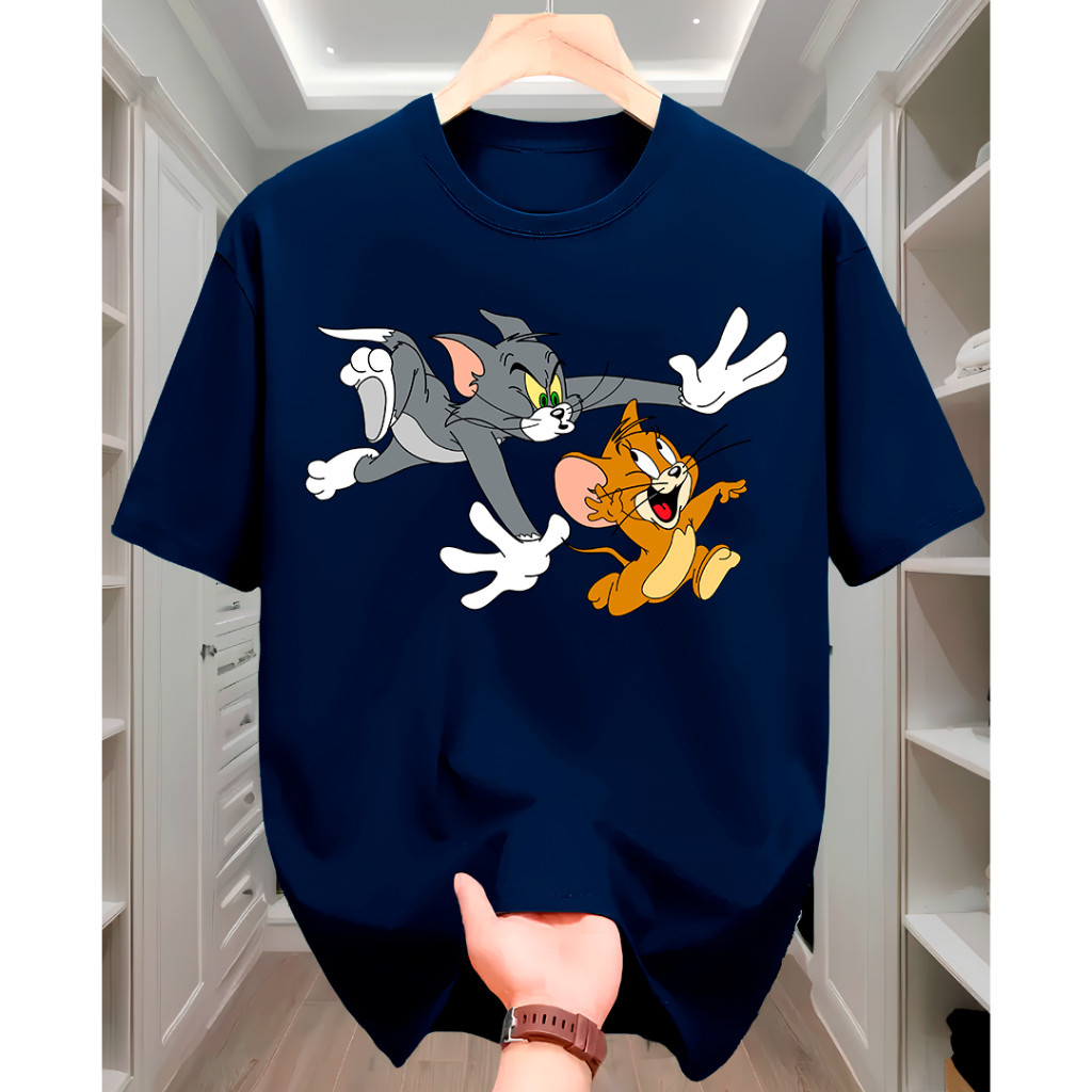 Camiseta Casual Tom e Jerry Desenho Camisa 100% Algodão Premium Envio Imediato em Oferta na Shopee