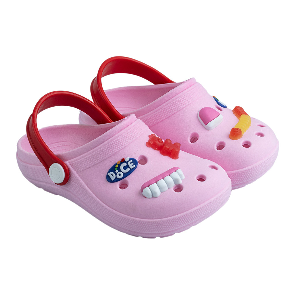 Babuch Infantil Escolar com Tira Ajustável e Apliques de Doces | Leve, Confortável e Antiderrapante