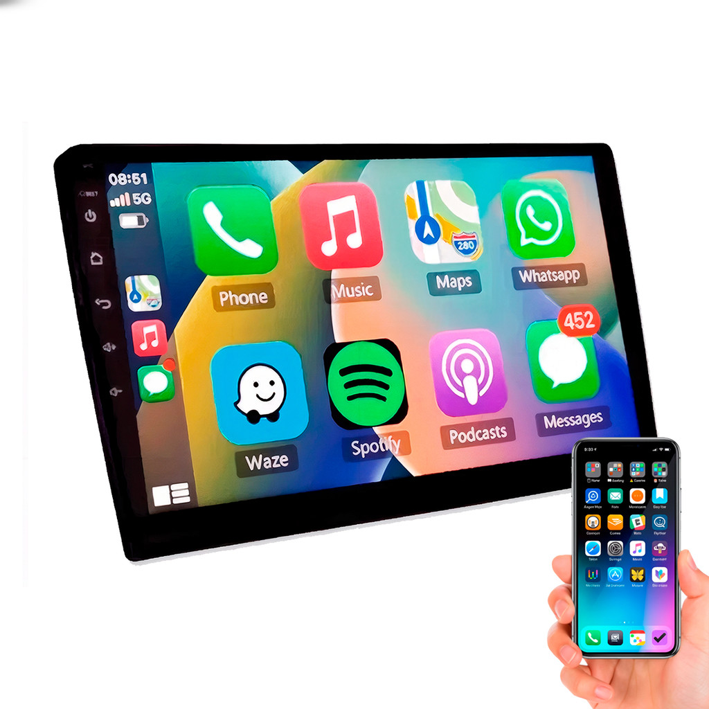 Central Multimídia Kx3 KRC3200 9 Pol 2DIN Android Auto CarPlay Espelhamento Sem Fio Áudio e Vídeo Full HD em Oferta na Shopee