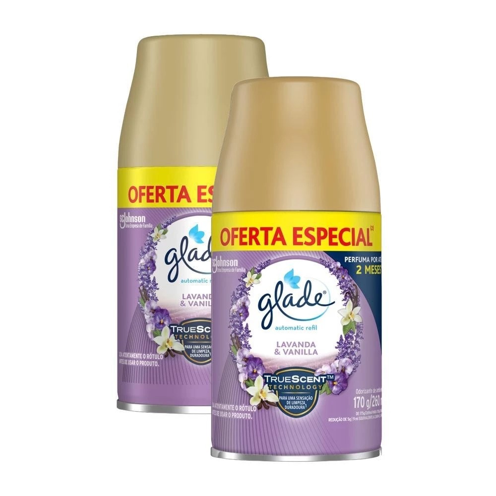 Kit 2 Refil Glade Automatic Lavanda & Vanilla 260 ml em Oferta na Shopee