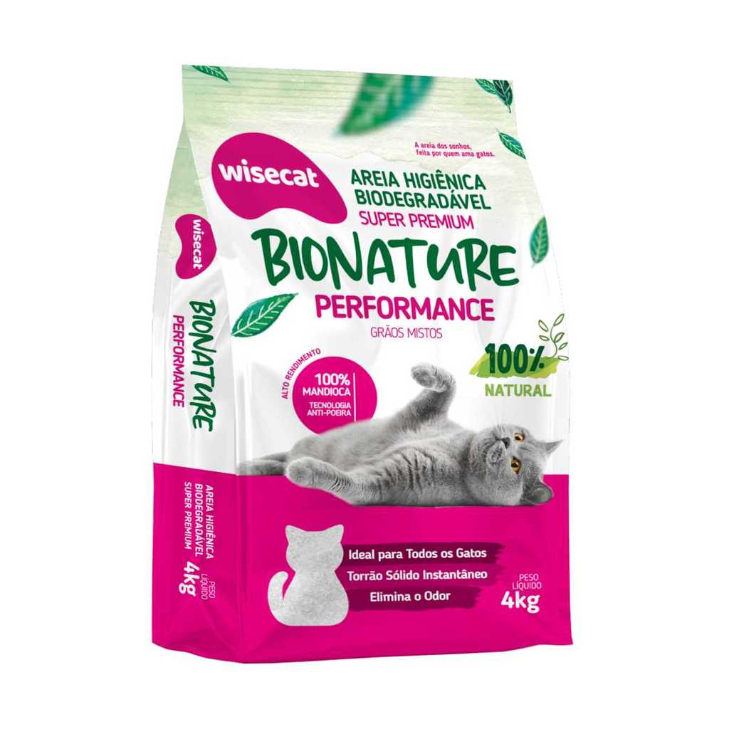Areia Higiênica Para Gatos Biodegradável Bionature Performance 4kg