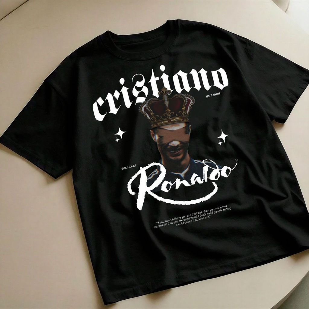 Camiseta Premium Jogador Portugal CR7 Lenda Rei Do Futebol Confortavel Blusao Oversized